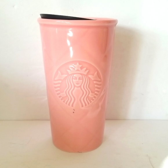Starbucks Pink Ceramic Travel Mug 10oz